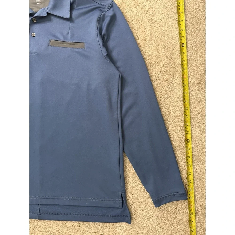 Adidas ClimaCool Golf Polo Shirt Mens Medium Blue Long Sleeve‎ Performance
